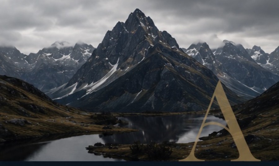 Dramatic Nordic mountain landscape